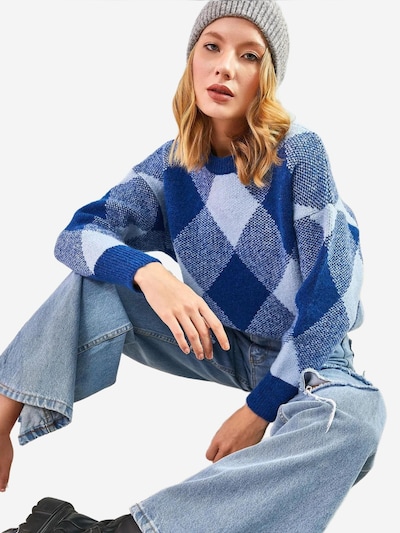 Bianco Lucci Pull-over 'Pullover' en S-M en bleu, Vue avec produit