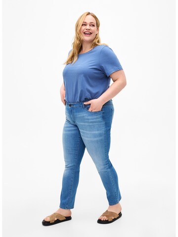 Zizzi Shirt 'VELIN' in Blau