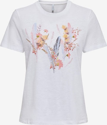 ONLY - Camiseta 'BONE' en blanco: frente