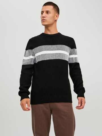 JACK & JONES Sweter 'KELVIN' w kolorze czarny: przód