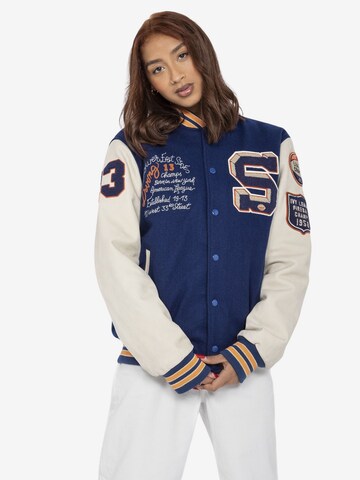 Schott NYC Between-Season Jacket 'Teddy' in Blue: front