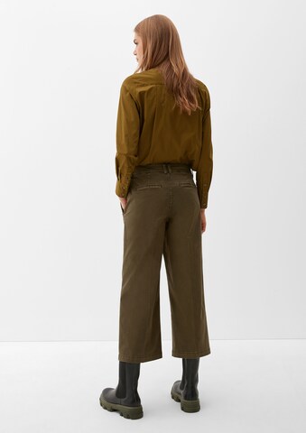 s.Oliver Wide leg Pleated Pants in Green