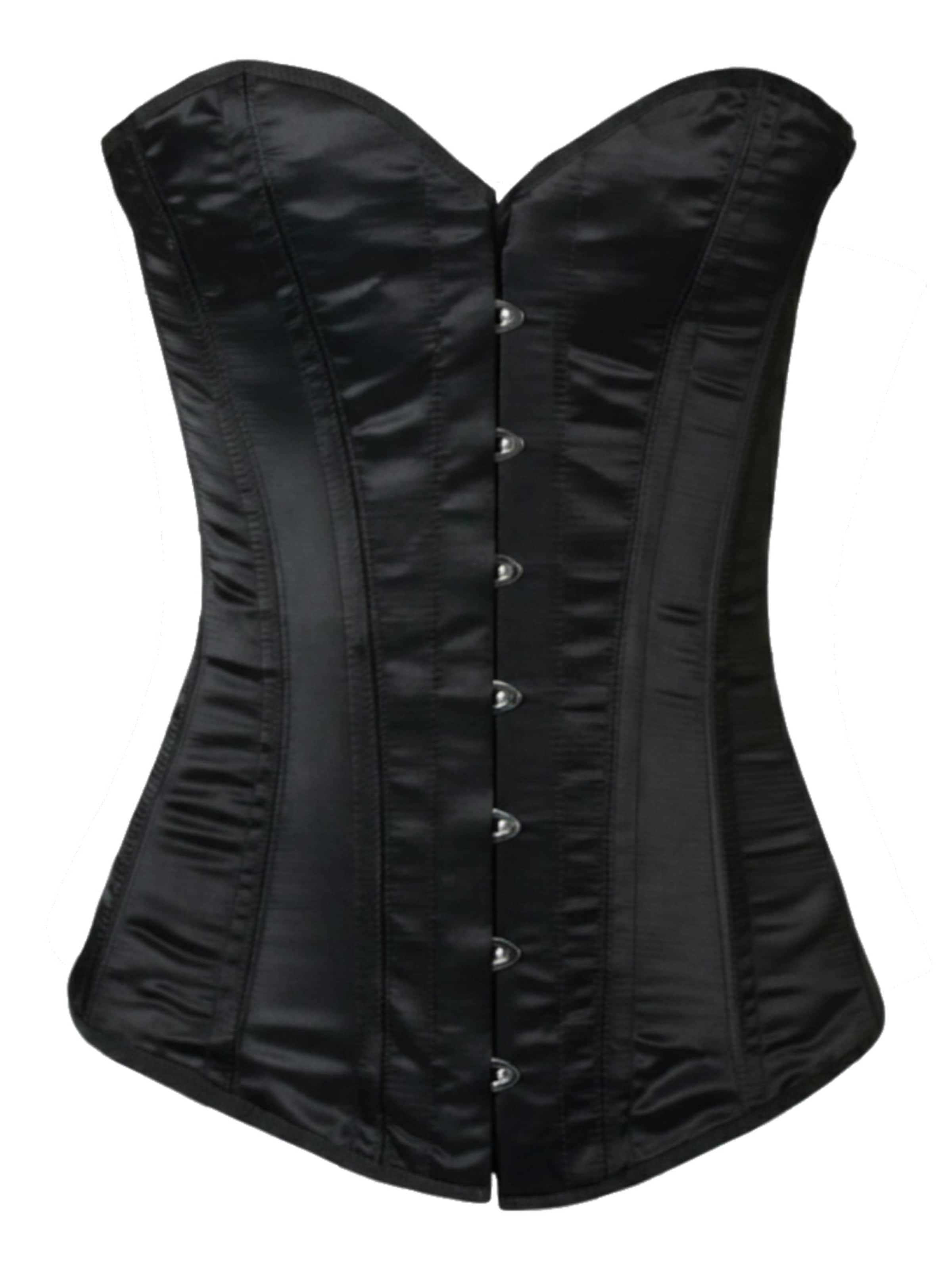 fapedo Bodice 'Satin Vollbrust Korsett Corsage sx99' in Black: front