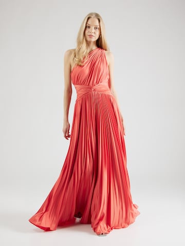 Unique Evening Dress in Orange: front