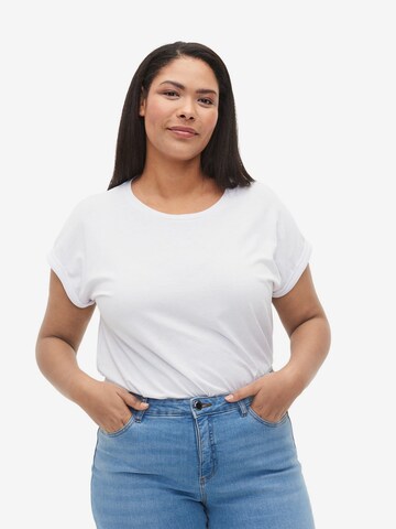 Zizzi - Camiseta 'Katja' en blanco: frente