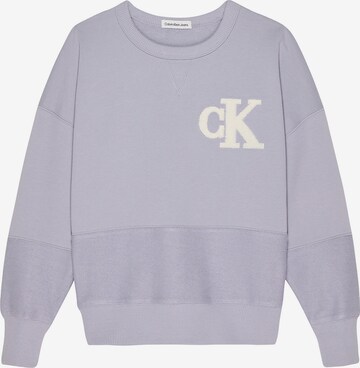 Sweat Calvin Klein Jeans en violet : devant