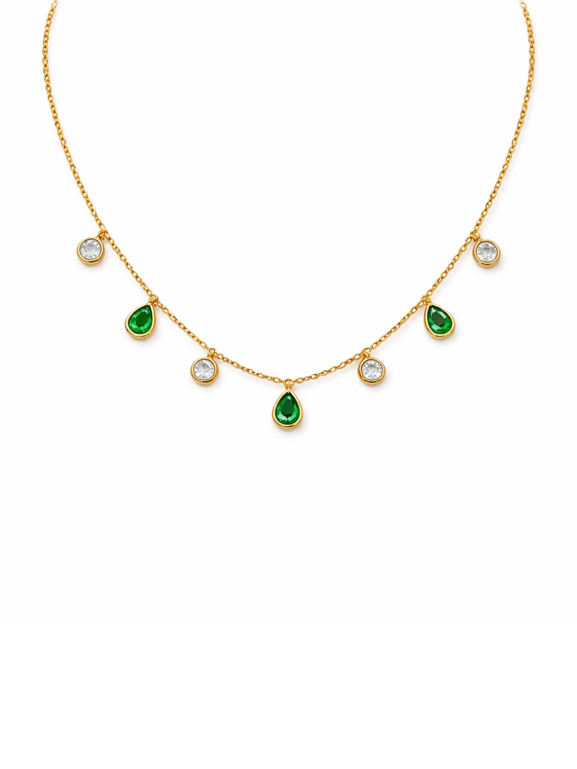 Pure Schmuck Kette 'Garden Grace Halskette | Bridgerton'‌ in Grün: Vorderseite