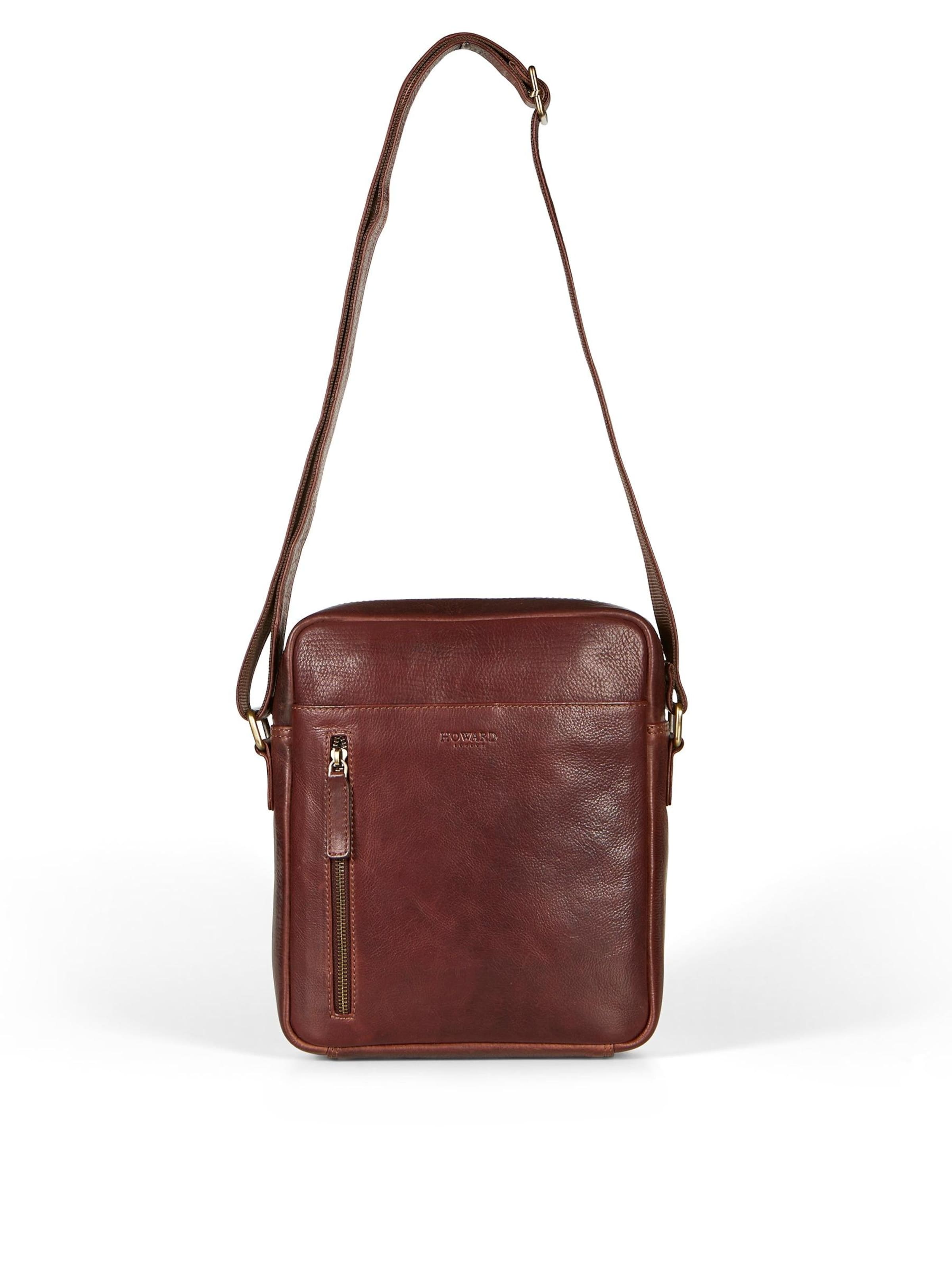 Howard London Schoudertas 'Messenger Bag Edward Brown' in Bruin: voorkant