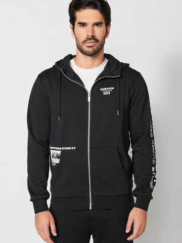 KOROSHI Sweatjacke in Schwarz: Vorderseite