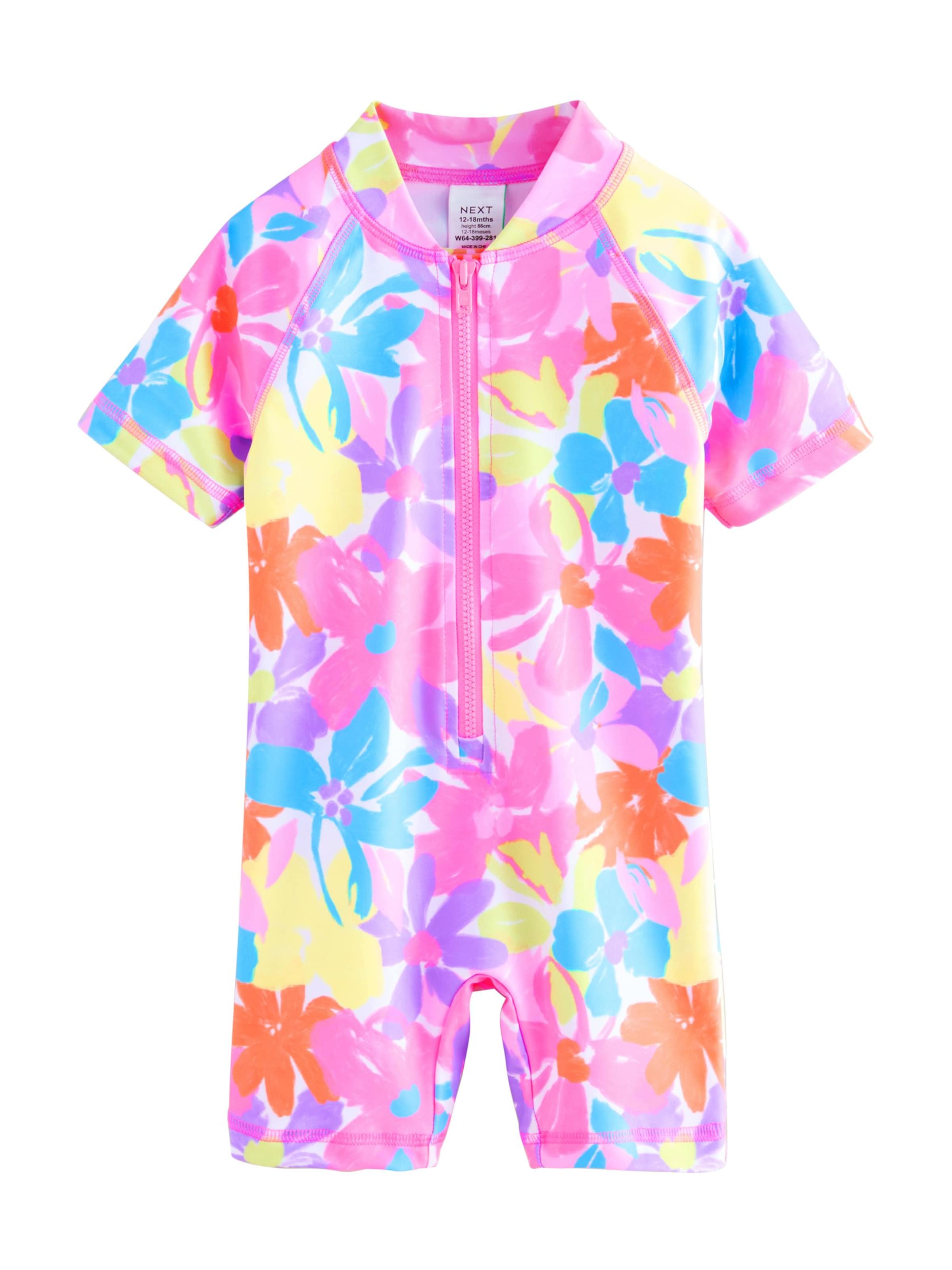 Next Badeanzug in himmelblau / gelb / eosin / weiß, Produktansicht