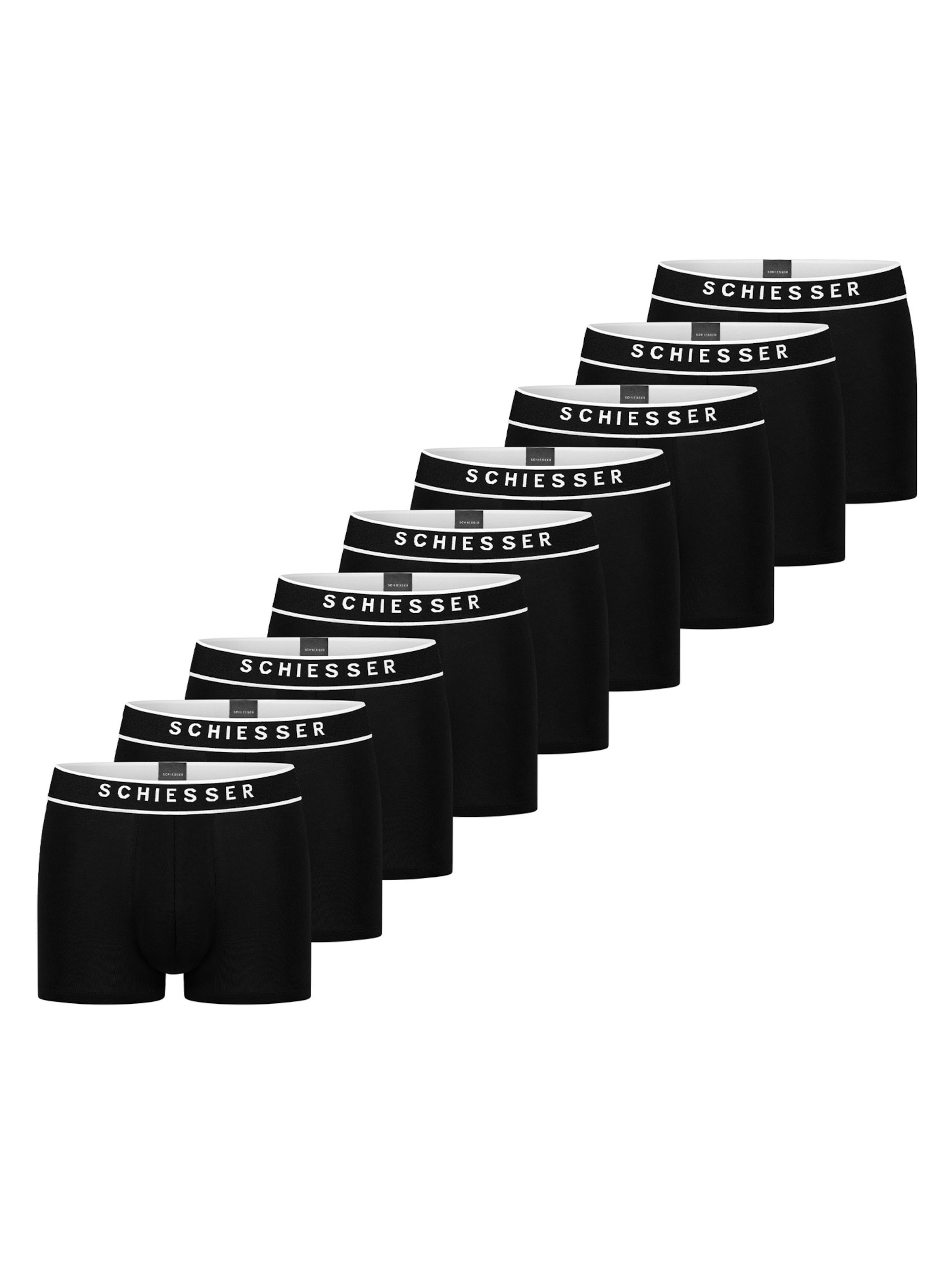 SCHIESSER Boxer shorts '95/5 Organic Cotton' in Black: front