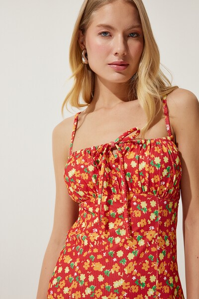 Happiness İstanbul Καλοκαιρινό φόρεμα σε κίτρινο / πράσινο / πορτοκαλί / σκούρο πορτοκαλί, Άποψη προϊόντος