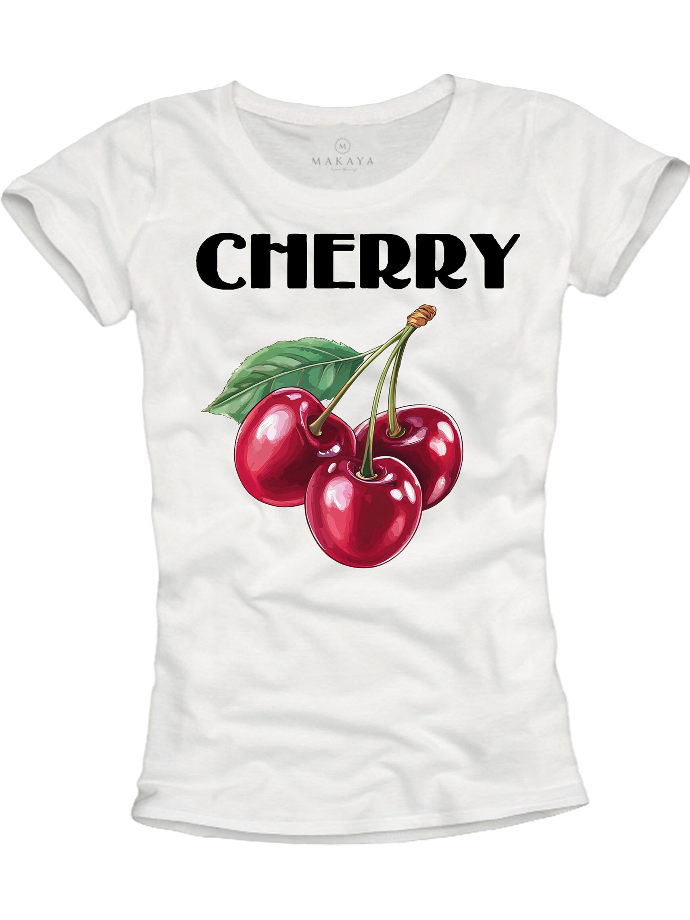 MAKAYA Shirt 'Cherry' in White: front