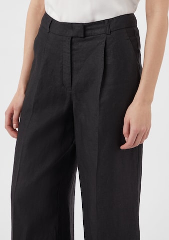 Wide Leg Pantalon à plis COMMA en noir