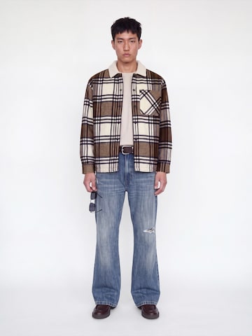JACK & JONES Fleece Jacket 'JJZAC' in Brown