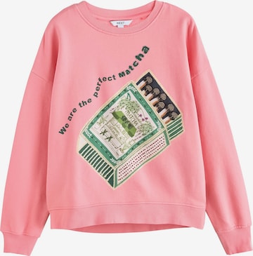 Next Collegepaita 'Beaded Matcha' värissä vaaleanpunainen: etupuoli