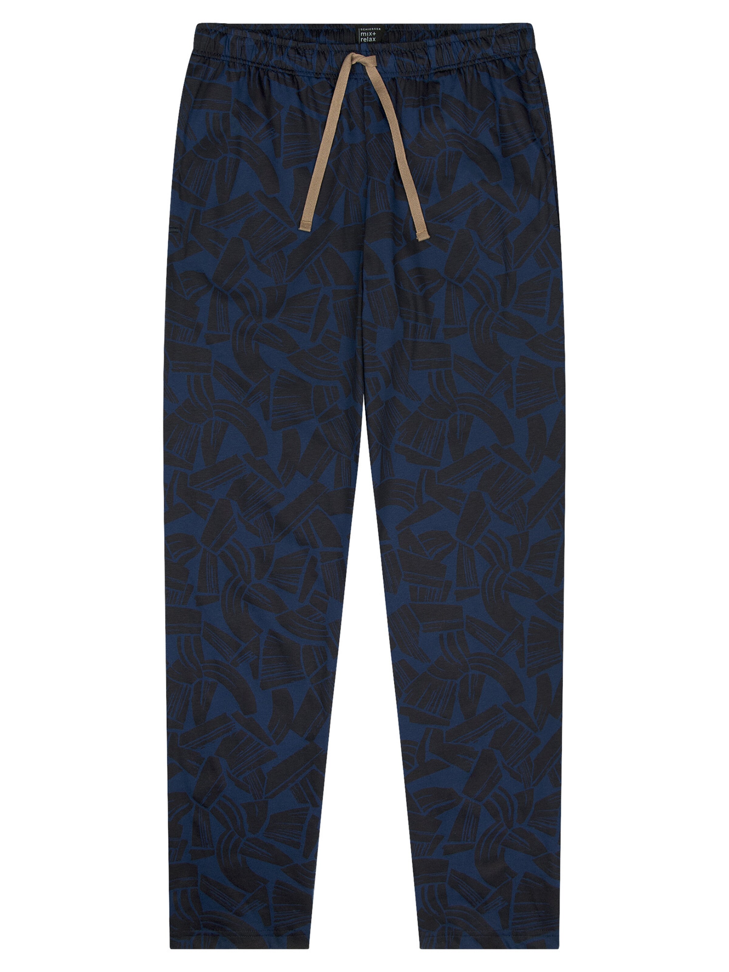 SCHIESSER Pyjamahose 'Mix + Relax' in Blau: Vorderseite