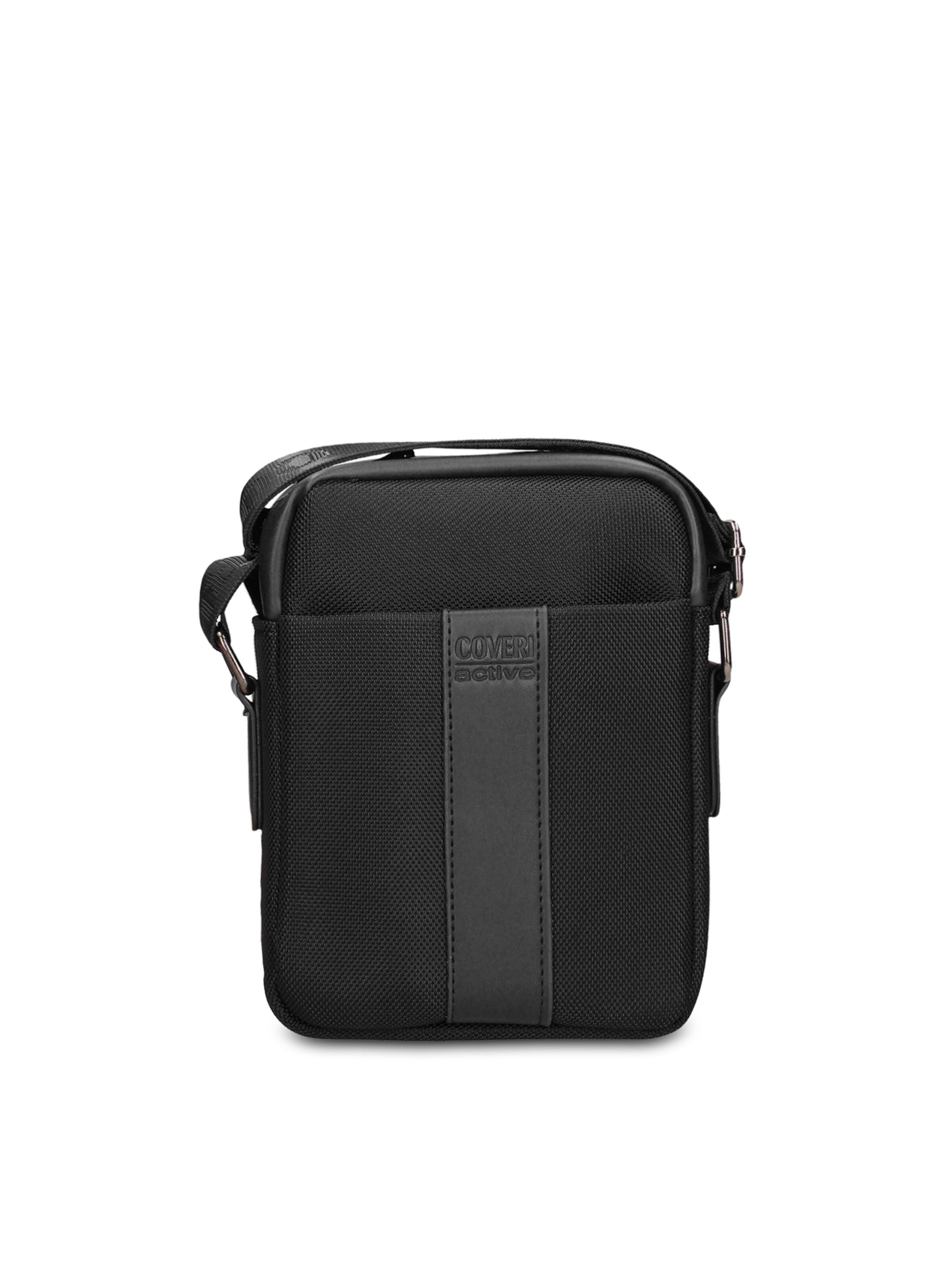 Borsa a tracolla 'Borsa a Tracolla Uomo Vegan Leather con Zip' di Coveri Collection in nero: frontale