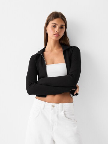 Bershka Sweatjacke in Schwarz: Vorderseite