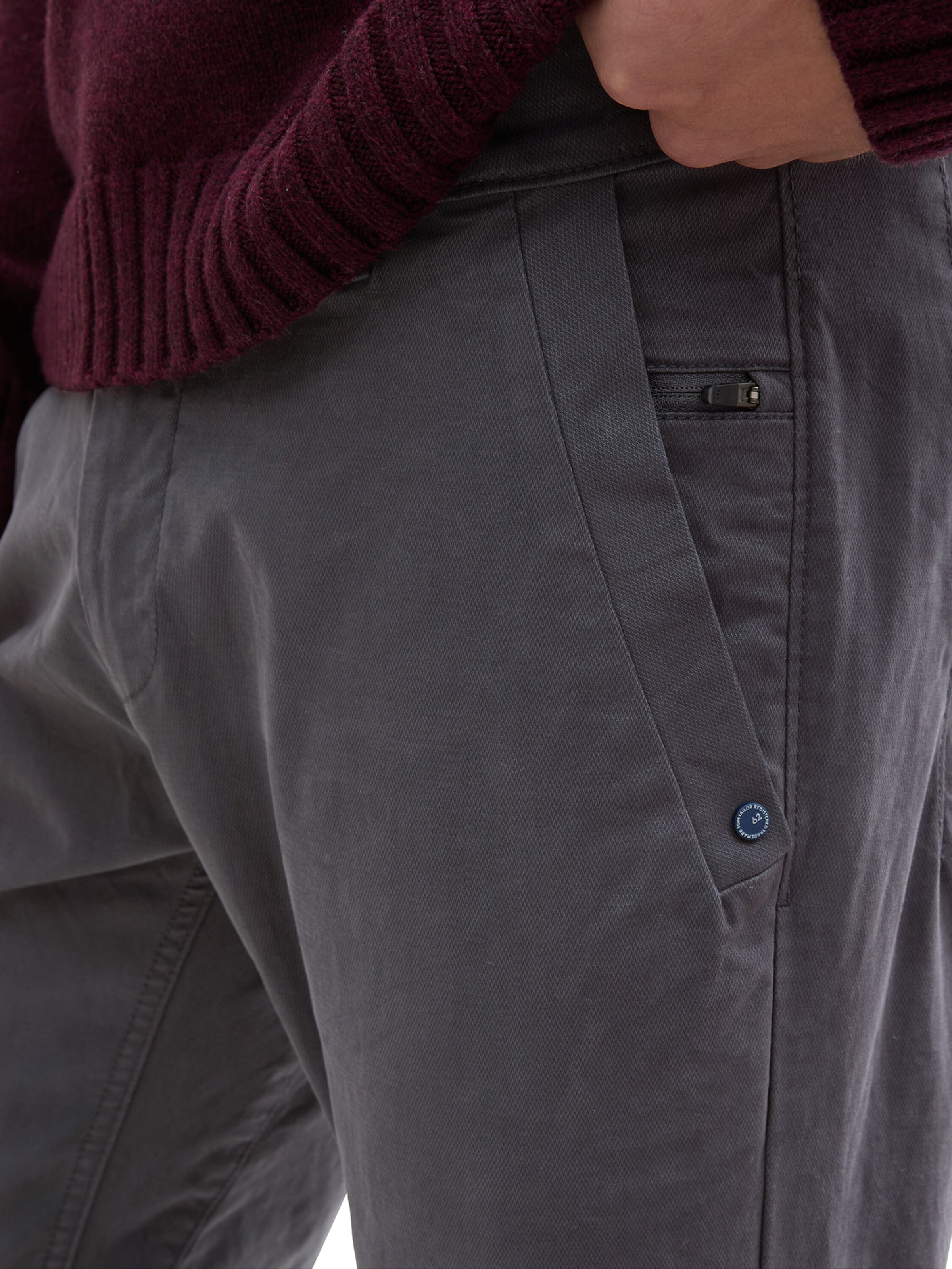 Regular Pantalon chino TOM TAILOR en gris