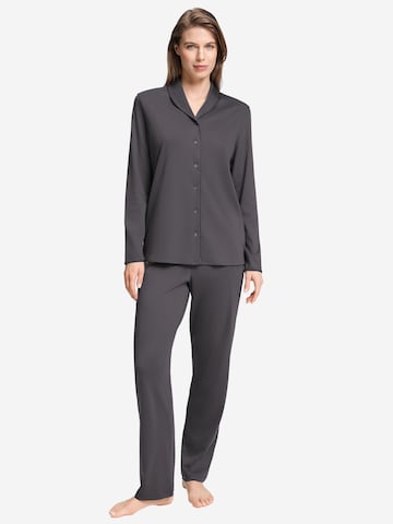 Hanro Pyjama ' Cotton Silk ' in Grijs: voorkant