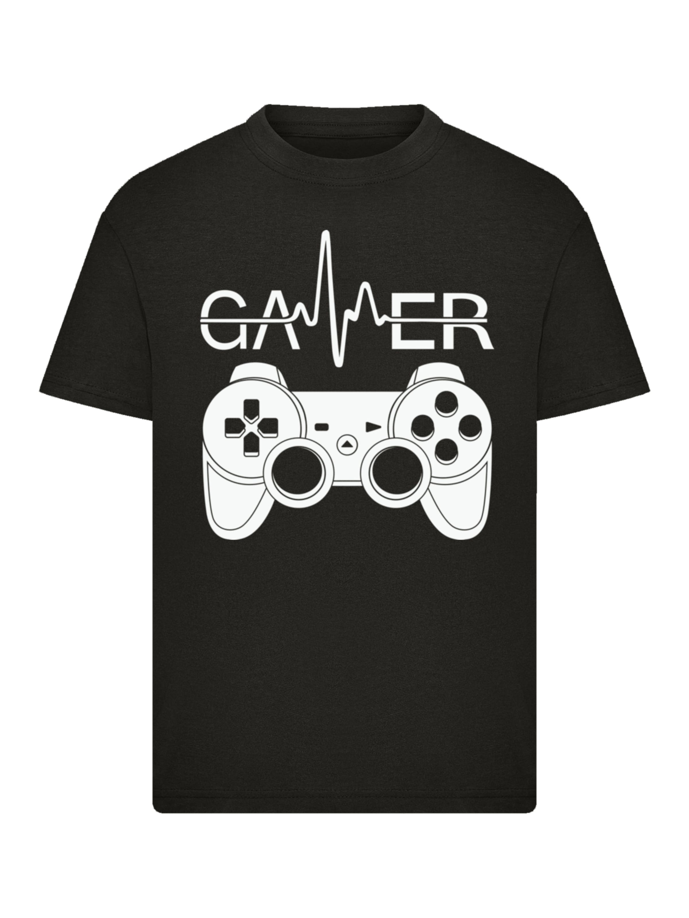 F4NT4STIC Shirt 'Gamer Heartbeat' in Black: front