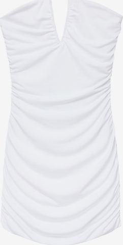 Pull&BearKoktel haljina - bijela boja: prednji dio