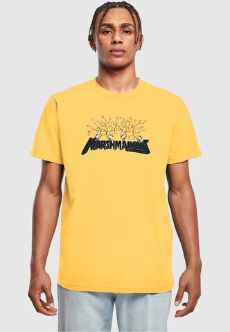 Merchcode Shirt 'Peanuts - Marshmallows' in Yellow: front