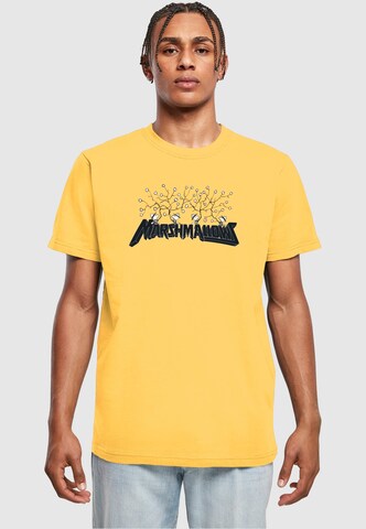 Merchcode T-Shirt 'Peanuts - Marshmallows' in Gelb: Vorderseite