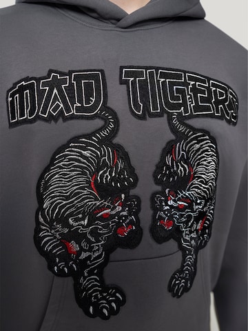 MAD TIGERS Sweatshirt 'Black Tigers' in Grey