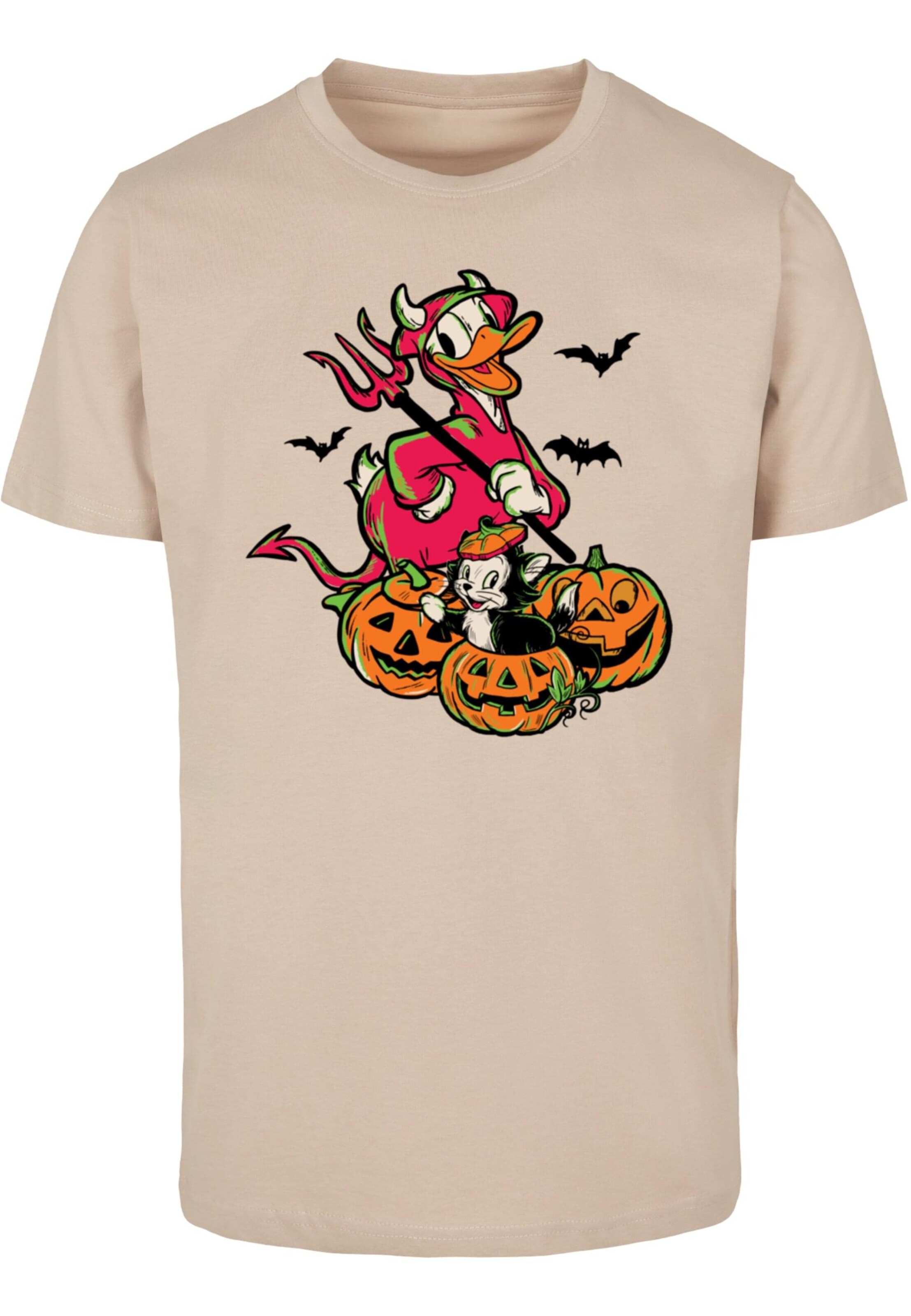 T-Shirt 'Donald Duck - Halloween Devil' ABSOLUTE CULT en beige : devant
