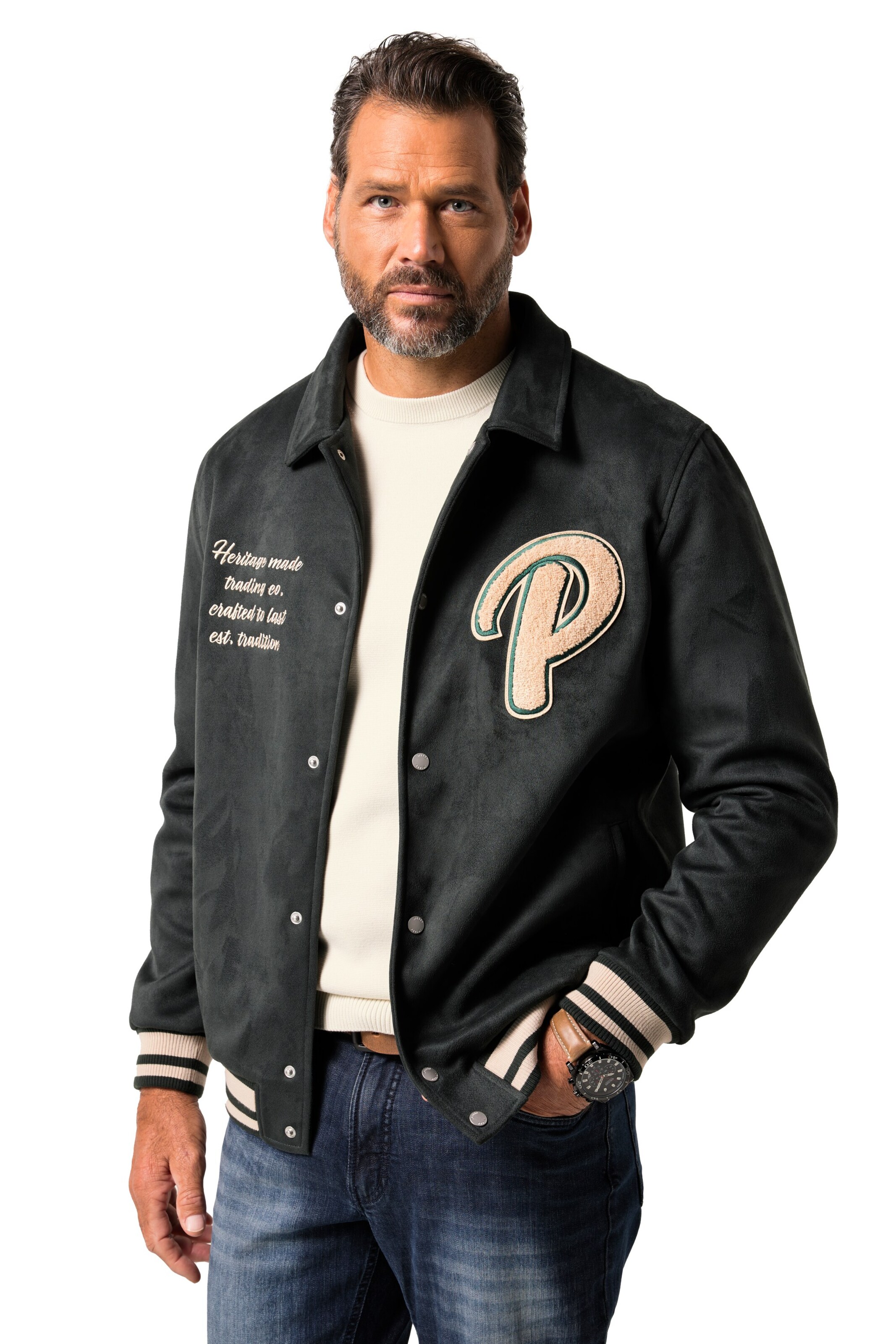 JP1880 Übergangsjacke in Grün: Vorderseite