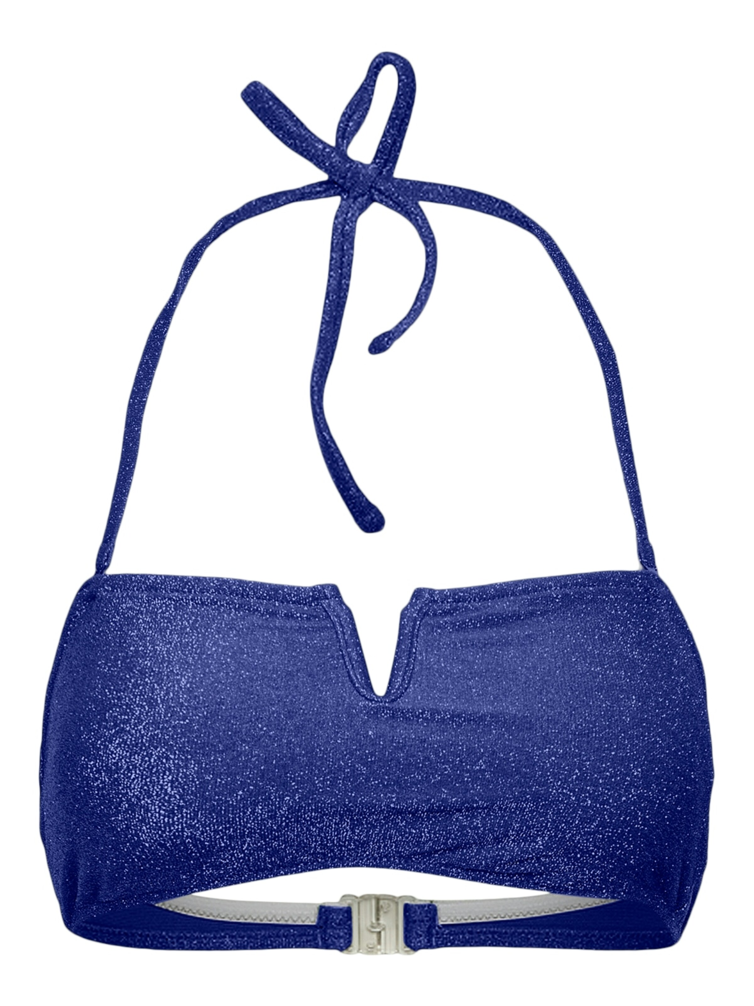 Bandeau Hauts de bikini 'PCBling' PIECES en bleu : devant