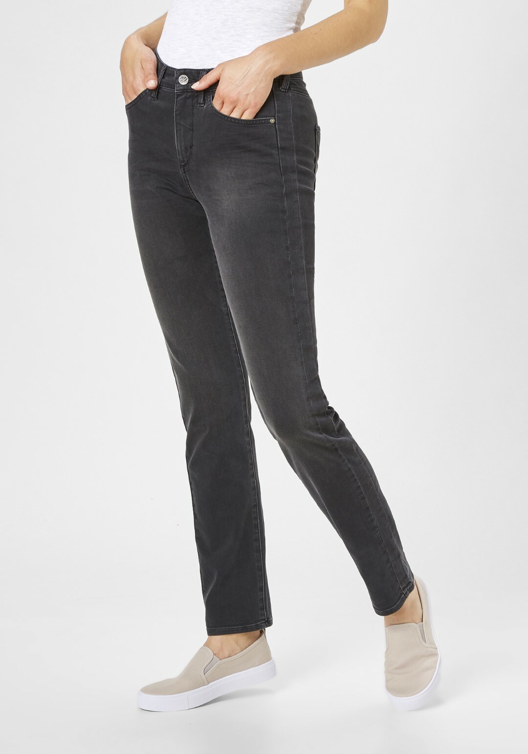 PADDOCKS 5-Pocket Jeans in Grau, Hellgrau 