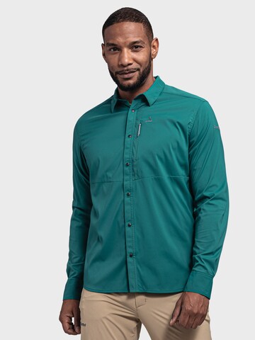 Schöffel Regular fit Athletic button up shirt 'Haidwand' in Green: front
