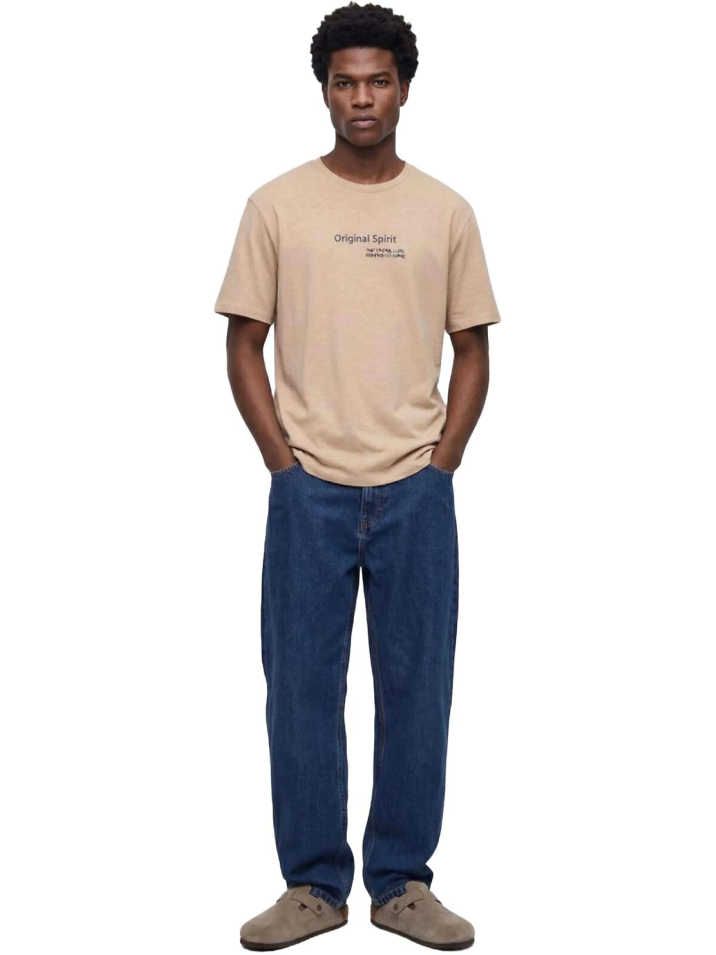 LTB Jeans - Camiseta 'Minimal Print T-Shirt' en beige: frente