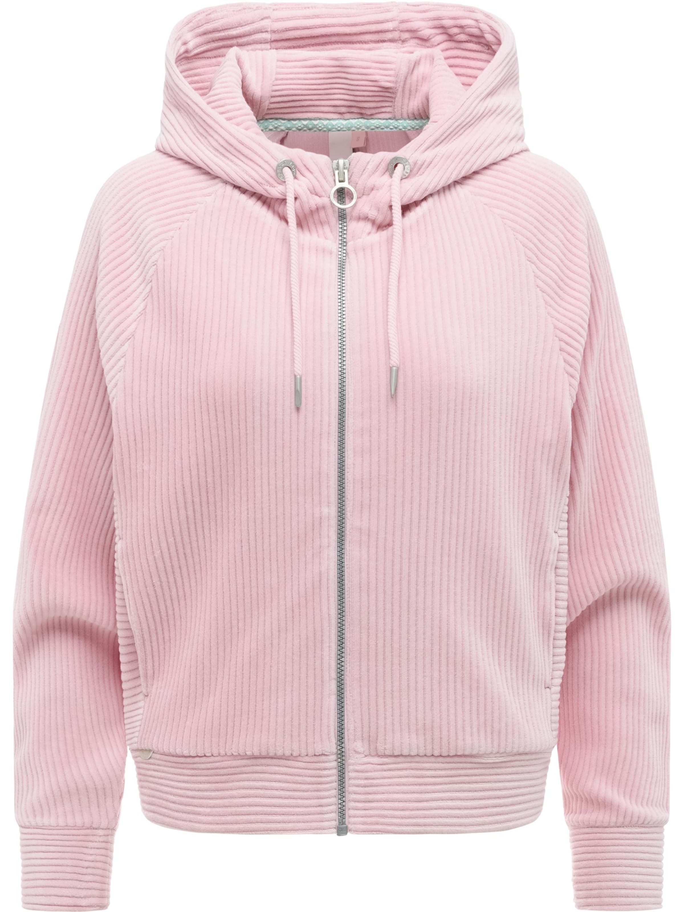 Ragwear Sweatvest 'Corduly' in Roze: voorkant