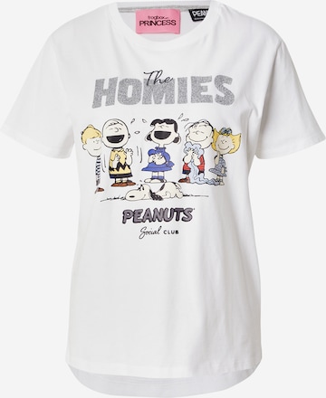 balta PRINCESS GOES HOLLYWOOD Marškinėliai 'Peanuts The Homies': priekis