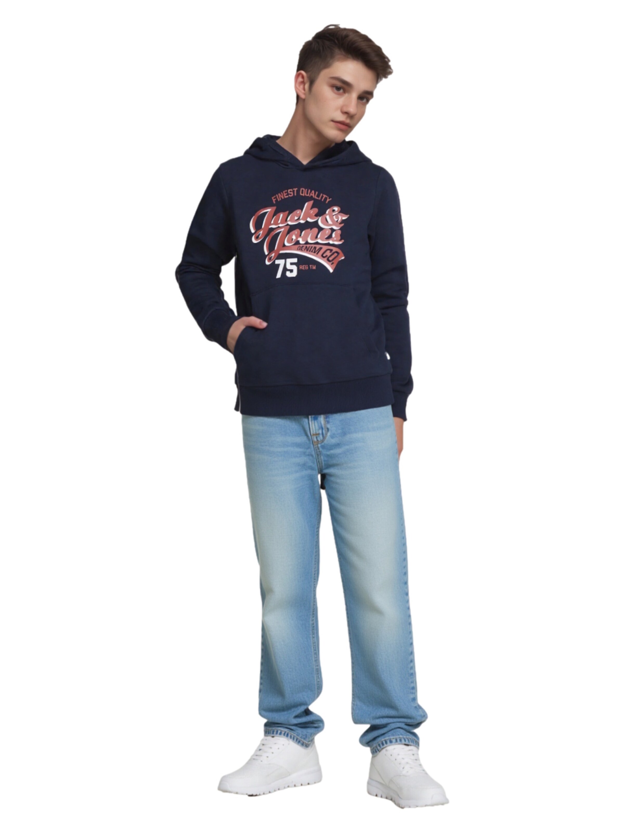 Jack & Jones Junior Loosefit Jeans 'Alex Original' i blå