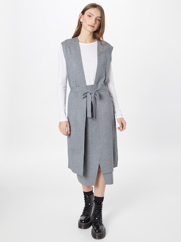 MOSS COPENHAGEN Knitted Coat 'Janina' in Grey: front