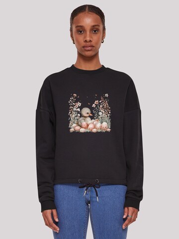 Sweat-shirt 'Ente Ostereier Blumen Küken' F4NT4STIC en noir : devant