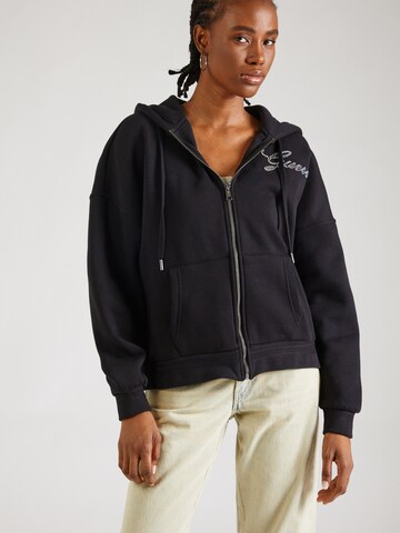 GUESS - Sudadera con cremallera en negro: frente