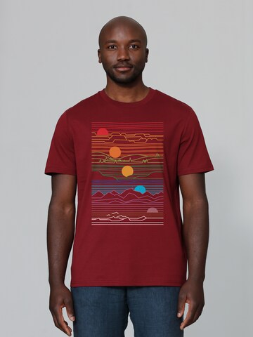 T-Shirt ' Sun And Moon ' Watapparel en rouge : devant