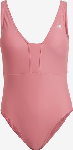 ADIDAS SPORTSWEAR Bustier Športne enodelne kopalke 'Iconisea 3-Stripes' | roza barva: sprednja stran