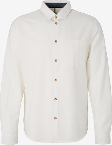 TOM TAILOR Button Up Shirt in White: front