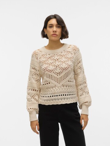 VERO MODA - Pullover 'Fina' em bege: frente