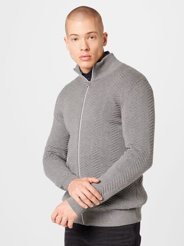 Kronstadt Strickjacke 'Carlo' in Grau: Vorderseite