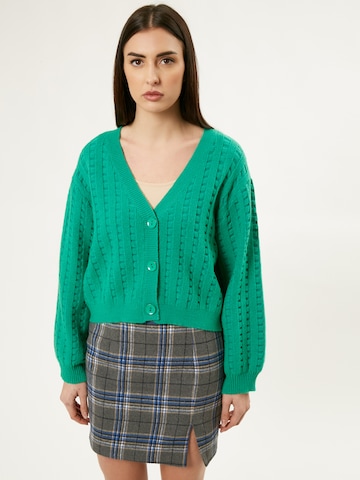 Influencer Knit cardigan in Green: front