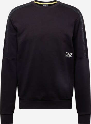 EA7 Emporio Armani Sweatshirt in Zwart: voorkant