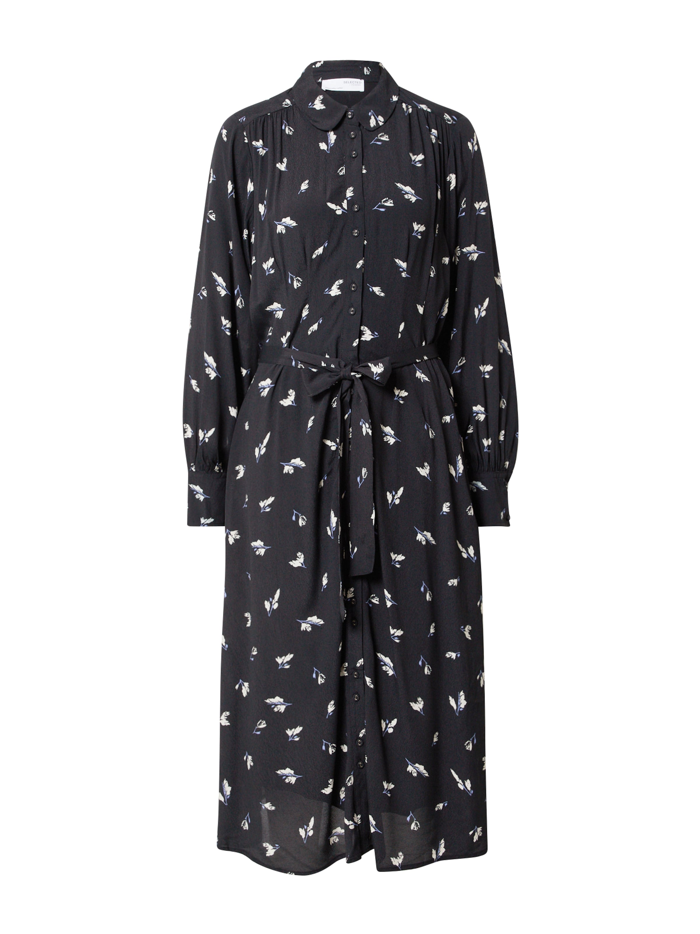 SELECTED Blusenkleid 'WALDA' in Schwarz: Vorderseite